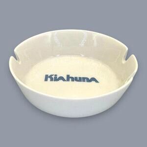Kiahuna Plantation Kauai Ashtray Vintage Hawaii Souvenir Cream Ceramic